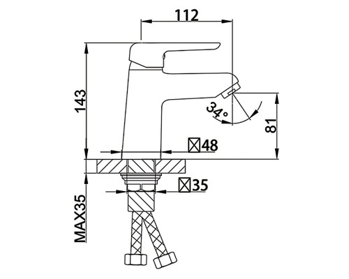 Смеситель для раковины Frap F1017-6, черный