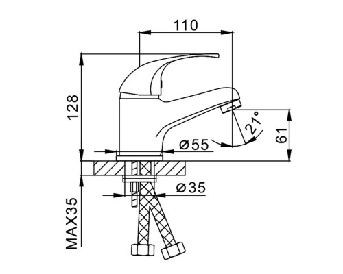 Смеситель для раковины Frap F1029-B, хром
