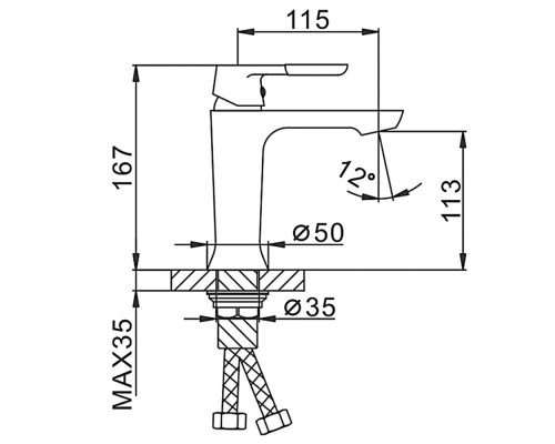 Смеситель для раковины Frap F1034, белый/хром