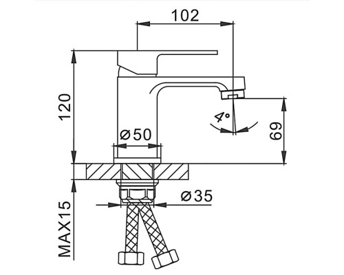 Смеситель для раковины Frap F1042, черный