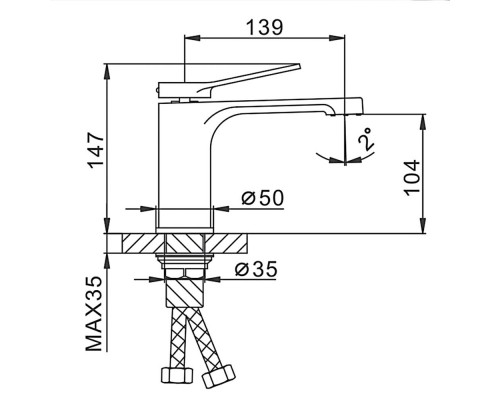 Смеситель для раковины Frap F1045, белый/хром