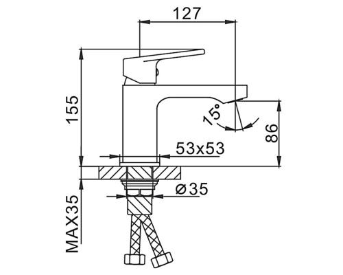 Смеситель для раковины Frap F1046, хром
