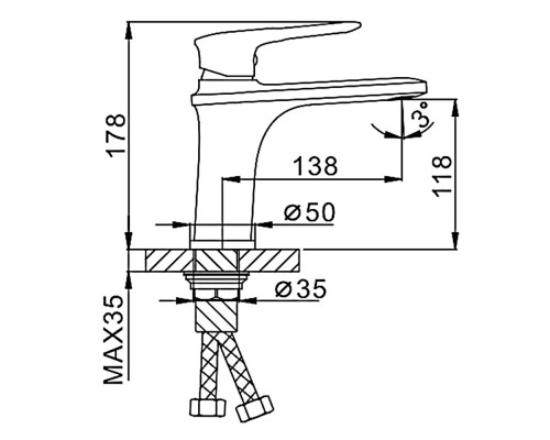 Смеситель для раковины Frap F1049, белый/хром