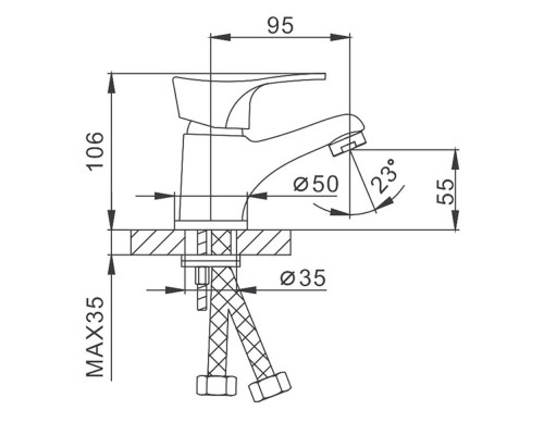 Смеситель для раковины Frap F1014-B, хром