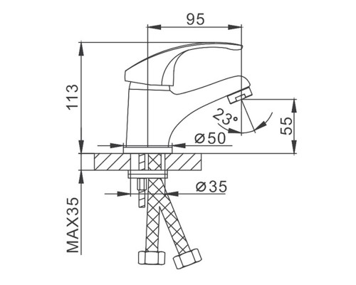 Смеситель для раковины Frap F1036, хром