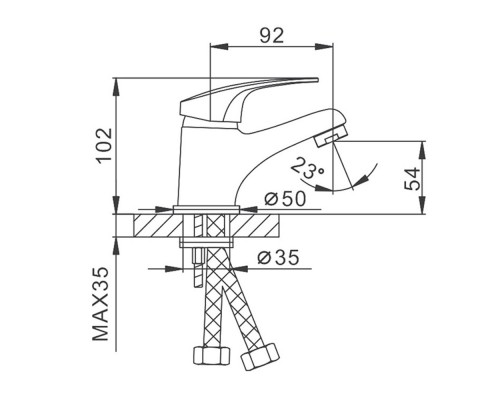 Смеситель для раковины Frap F1039-B, хром