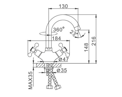 Смеситель для раковины Frap F1319, хром