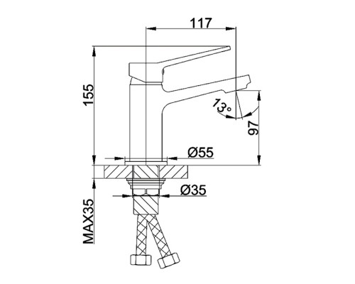 Смеситель для раковины Frap F1061, хром