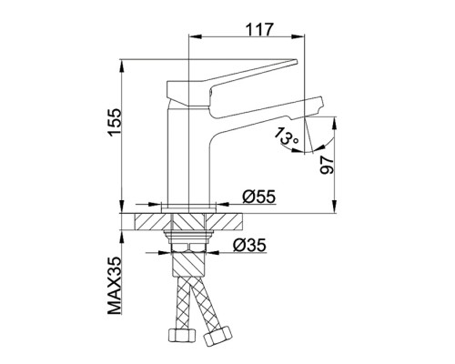Смеситель для раковины Frap F1062, черный