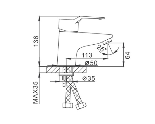 Смеситель для раковины Frap F1063, хром