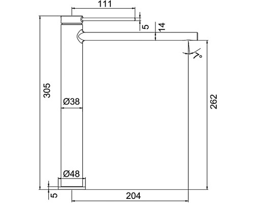 Смеситель для раковины высокий Frap F1067-2, хром