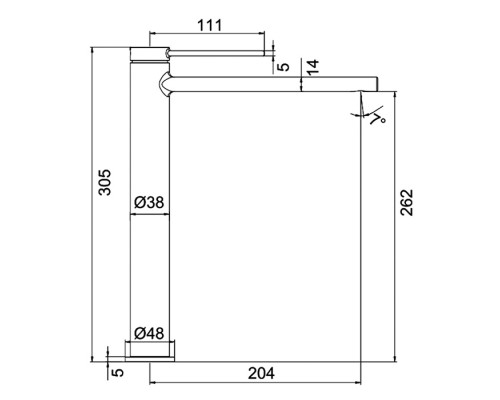 Смеситель для раковины высокий Frap F1067-62, черный