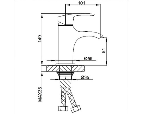 Смеситель для раковины Frap F1069, хром