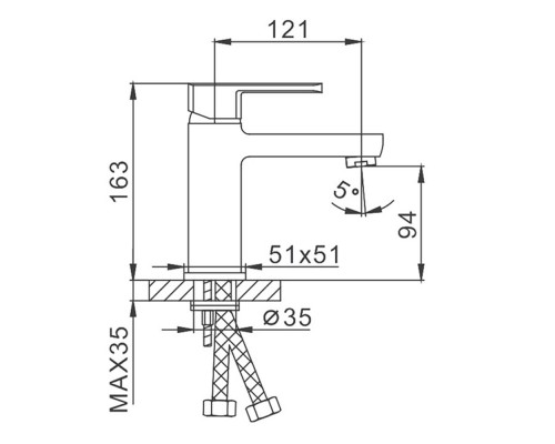 Смеситель для раковины Frap F1073, хром