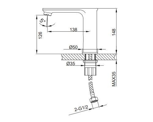 Смеситель для раковины сенсорный Frap F514-1, хром