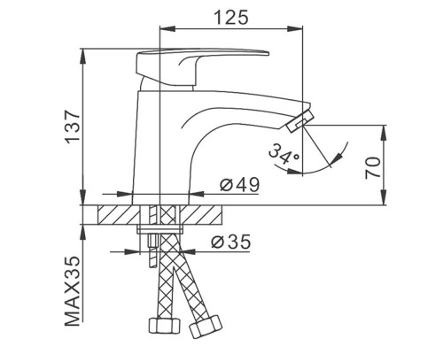 Смеситель для раковины Frap F10701-B, хром
