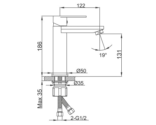 Смеситель для раковины Frap F10201-6, черный