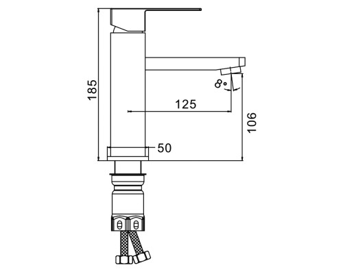 Смеситель для раковины Frap F10802-9, оружейная сталь