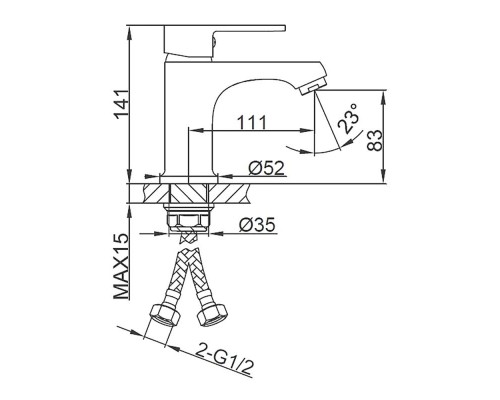 Смеситель для раковины Frud R10157-6, черный