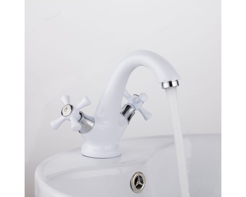 Смеситель для раковины Frud R10332, белый/хром