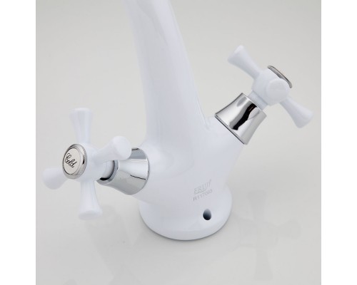 Смеситель для раковины Frud R10332, белый/хром