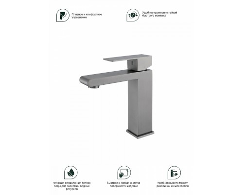 Смеситель для раковины Splenka S224.10.09, графит