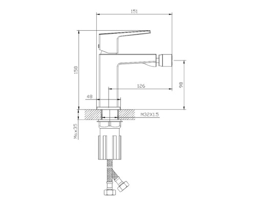 Смеситель для биде Splenka S01.50.06, черный