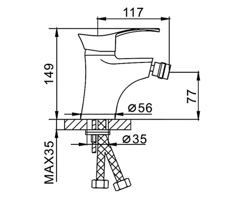 Смеситель для биде FRAP F5001, хром