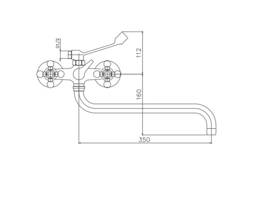 Смеситель для ванны Cron CN2619-3, хром