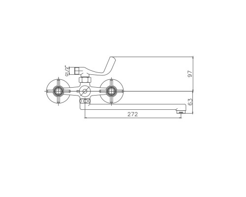 Смеситель для ванны Cron CN2224, хром