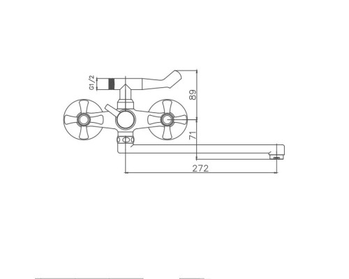 Смеситель для ванны Cron CN2142, хром