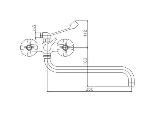 Смеситель для ванны Cron CN2642-3, хром