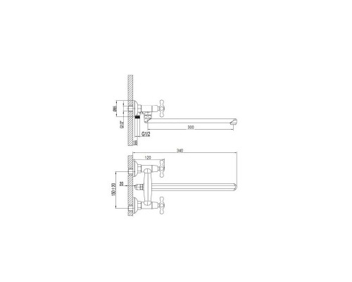 Смеситель для ванны D-Lin D143807-F, хром
