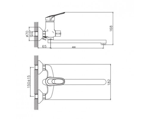 Смеситель для ванны D-Lin D146404, хром