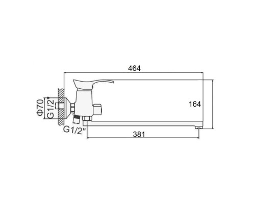 Смеситель для ванны D-Lin D146405, хром