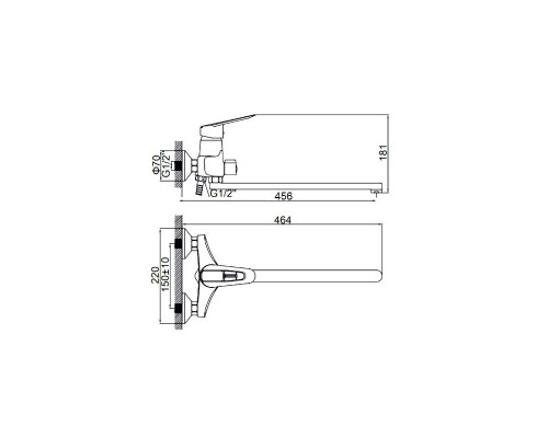 Смеситель для ванны D-Lin D146429, хром