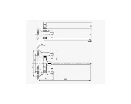 Смеситель для ванны D-Lin D146807-F, хром