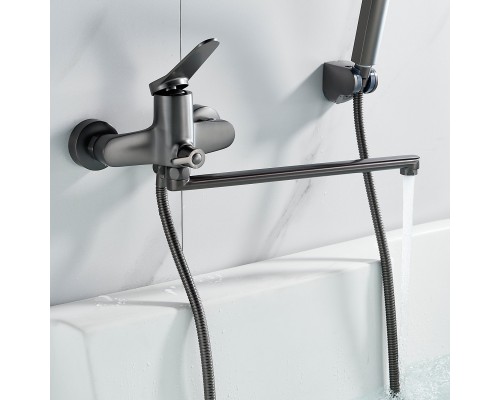 Смеситель для ванны Shevanik S6222T, оружейная сталь