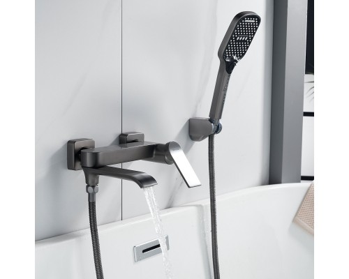 Смеситель для ванны Shevanik S4102T, оружейная сталь