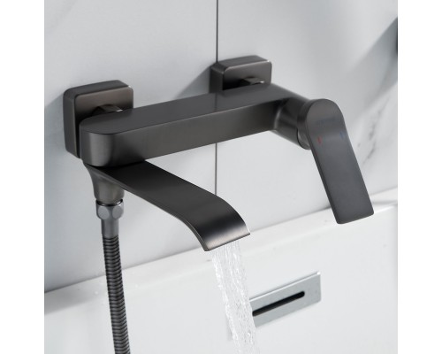Смеситель для ванны Shevanik S4102T, оружейная сталь