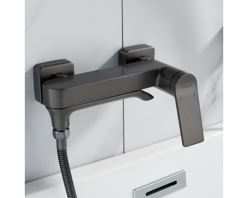Смеситель для ванны Shevanik S4102T, оружейная сталь