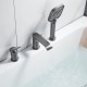 Смеситель на борт ванны Shevanik S4112T, оружейная сталь
