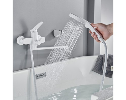Смеситель для ванны Shevanik S4322C, белый