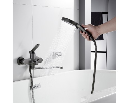 Смеситель для ванны Shevanik S4322T, оружейная сталь
