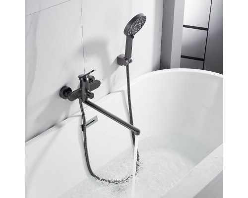 Смеситель для ванны Shevanik S4322T, оружейная сталь