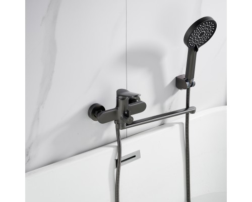 Смеситель для ванны Shevanik S4322T, оружейная сталь