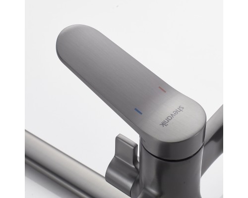 Смеситель для ванны Shevanik S4322T, оружейная сталь