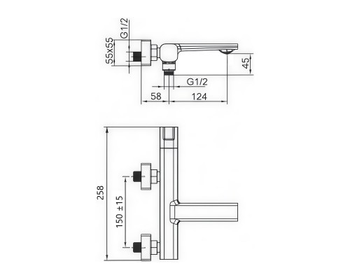 Смеситель для ванны Maretti Лоренцо LR22RF842, хром