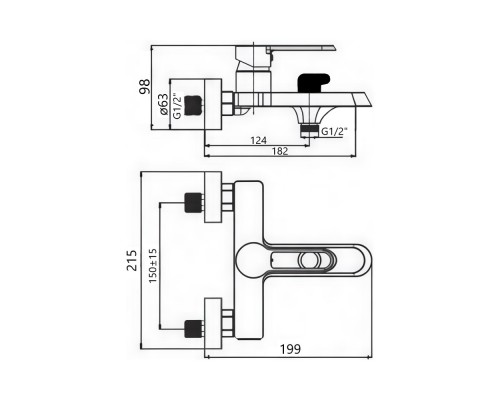Смеситель для ванны Maretti Форо FR22RF328, хром