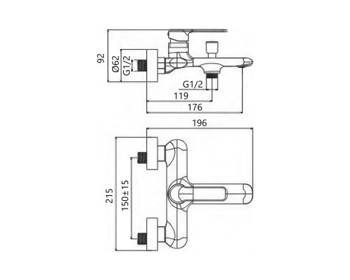 Смеситель для ванны Maretti Ария AR22RF845, хром
